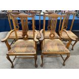 6 late Victorian oak dining chairs including 2 carvers