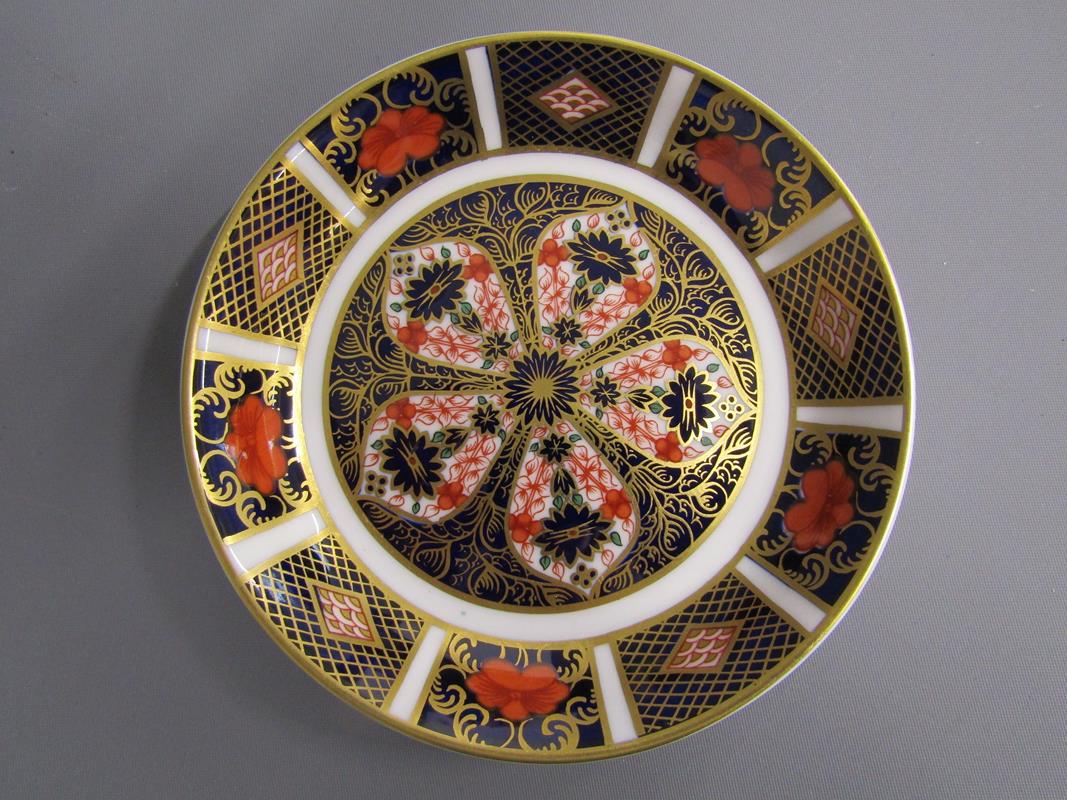 Royal Crown Derby Imari 1128 trinket dish, oval dish and miniature teacup and saucer - Image 4 of 7