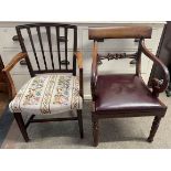 Two early 19th century carver dining chairs