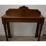Victorian oak hall table with carved initials W107cm HT109cm