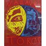 Pablo Picasso plate signed lithographic print 'Vallauris Toros' by Fernand Mourlot - approx. 50cm