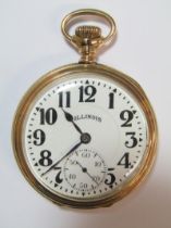 Bunn Special Illinois pocket watch - 21 jewels - 60 hour - No 161 - Warranted 20 years - C.W.C Co