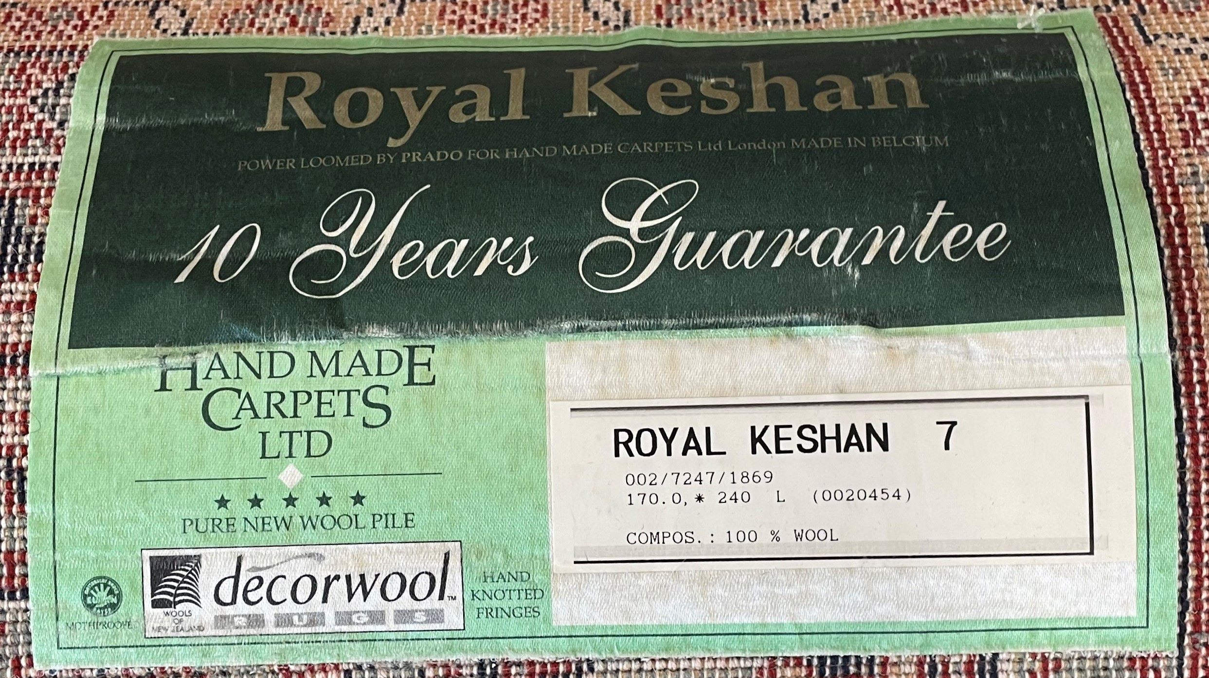 Royal Keshan wool carpet 240cm by 170cm - Image 2 of 2