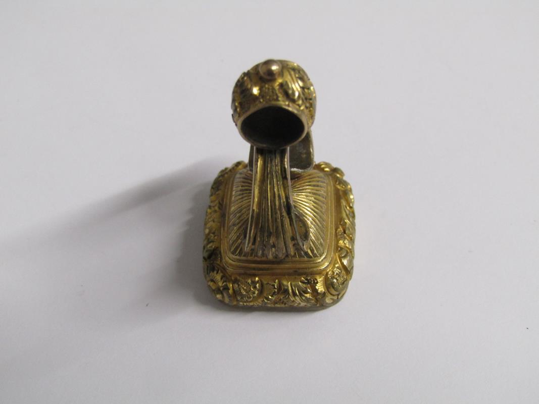 Gold plated retracting pencil with decorated cover, gold plated fob, Ingersoll 15 jewel watch, - Image 6 of 10