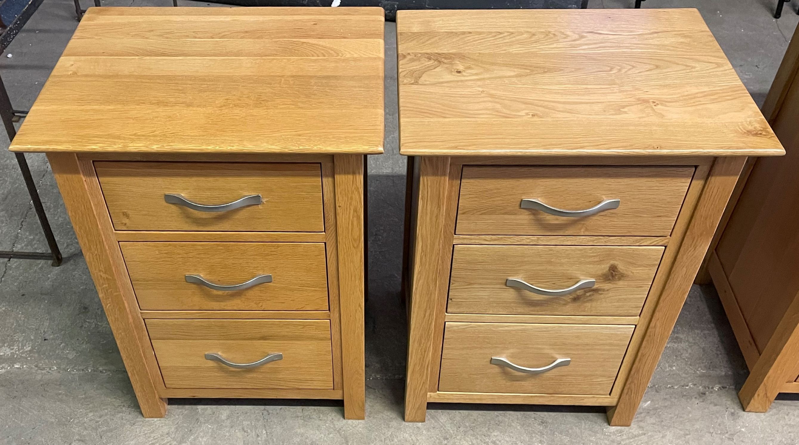 Pair of modern oak bedside cabinets