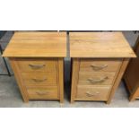 Pair of modern oak bedside cabinets