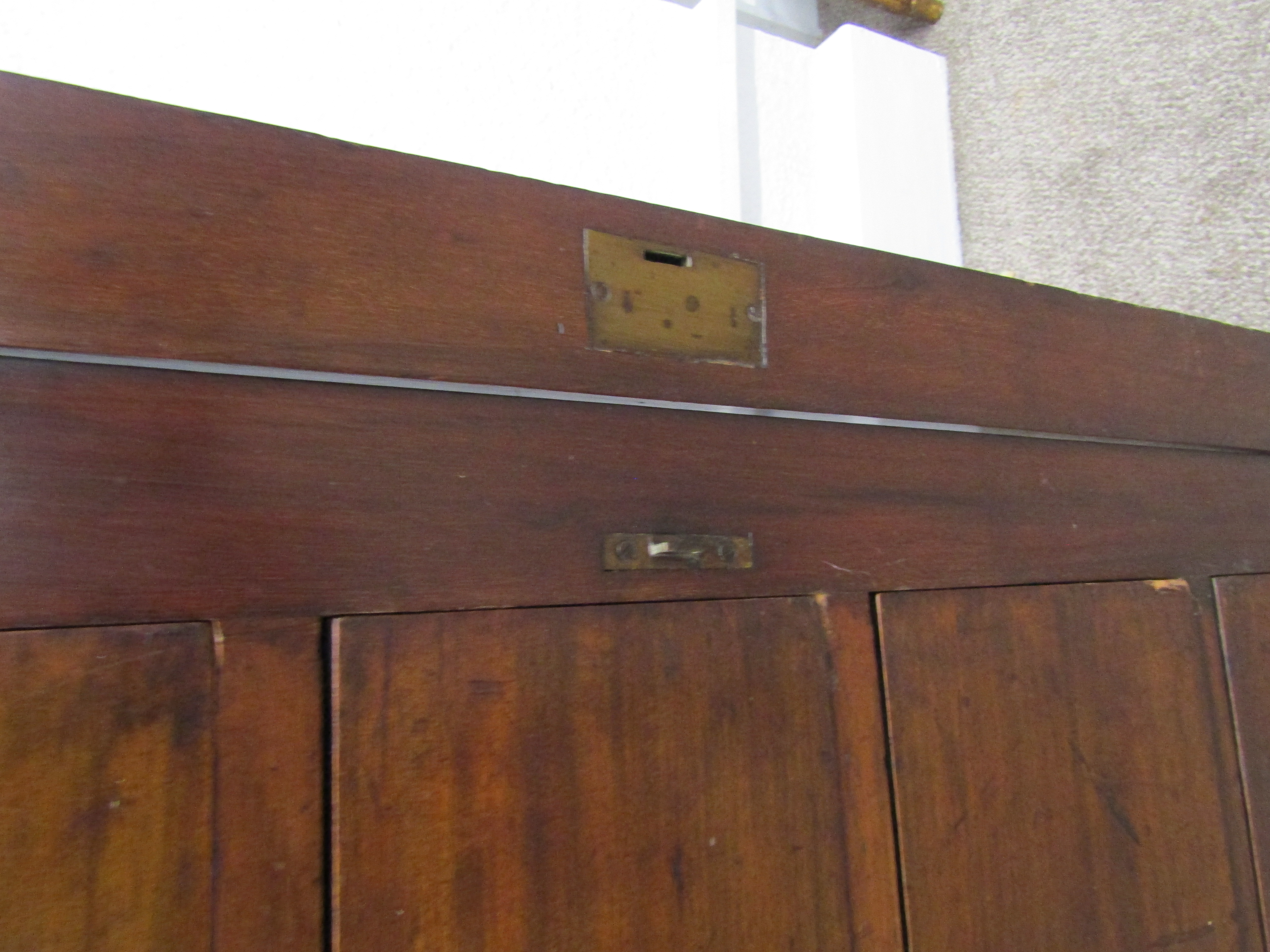Victorian mahogany Wellington chest (with hinged side lock) Ht 104cm W 61cm D 40cm - Image 4 of 5