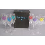 Brand new boxed set of 6 Andy Warhol Dom Perignon Champagne flutes