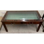 Low level mahogany display cabinet 107cm by 56cm Ht 48cm