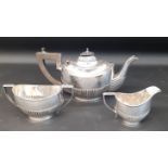 3 piece silver bachelor tea set, Birmingham 1922 11.13ozt