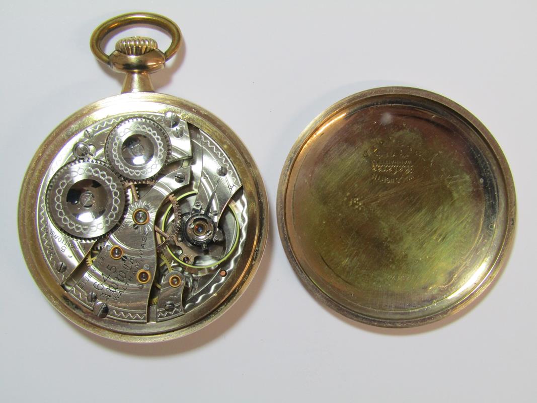 Waltham U.S.A 645 21 jewels gold plated pocket watch - winds easily - currently ticking - Image 4 of 6