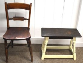 Victorian kitchen chair and painted stool