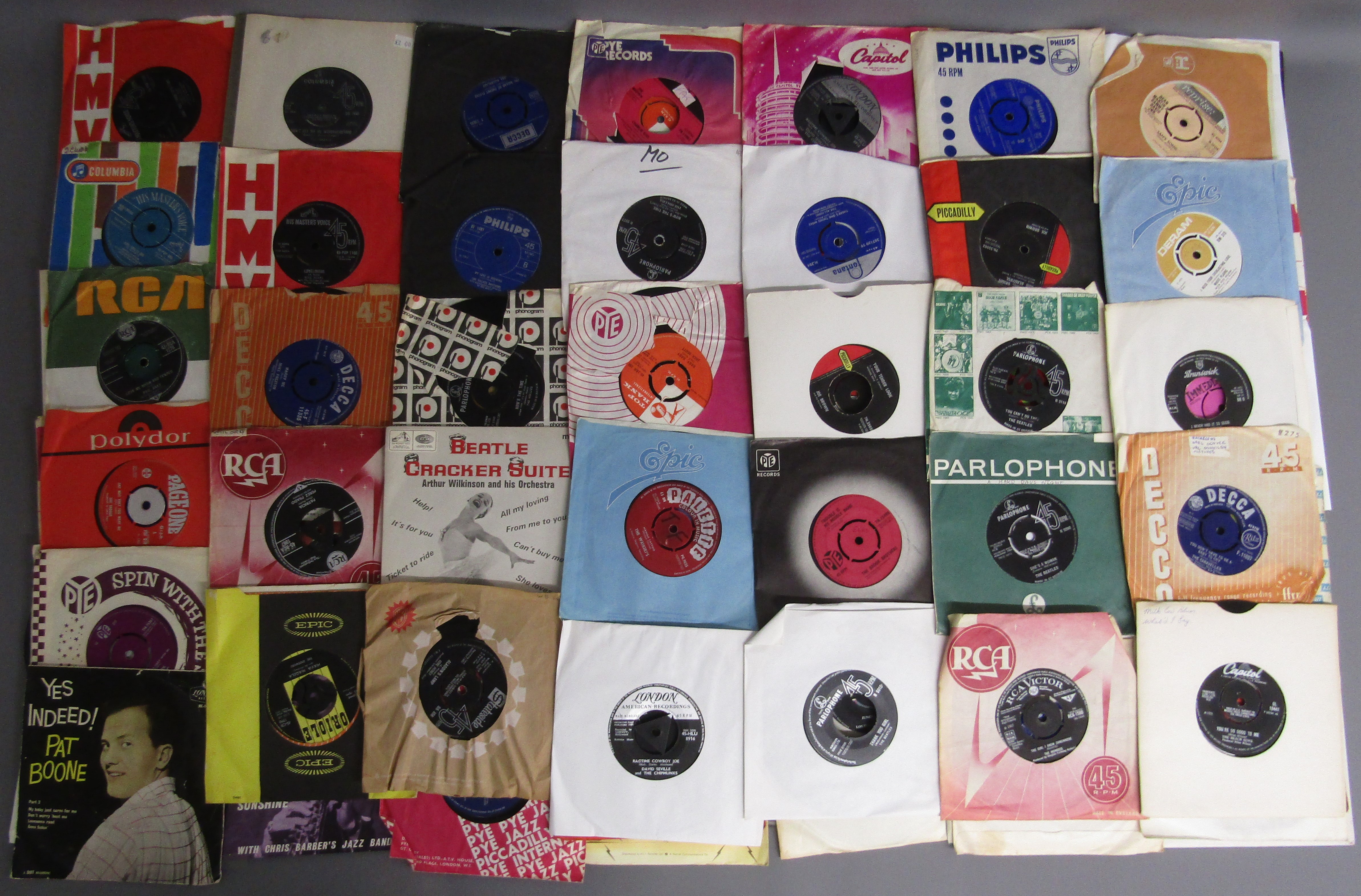 Large collection of approx. 350 7" singles - includes The Beatles, Buddy Holly, Elvis, Kiki Dee, - Image 5 of 7