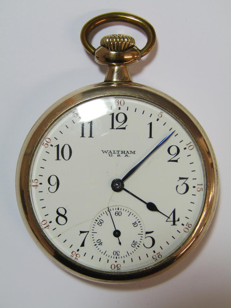Waltham U.S.A 645 21 jewels gold plated pocket watch - winds easily - currently ticking