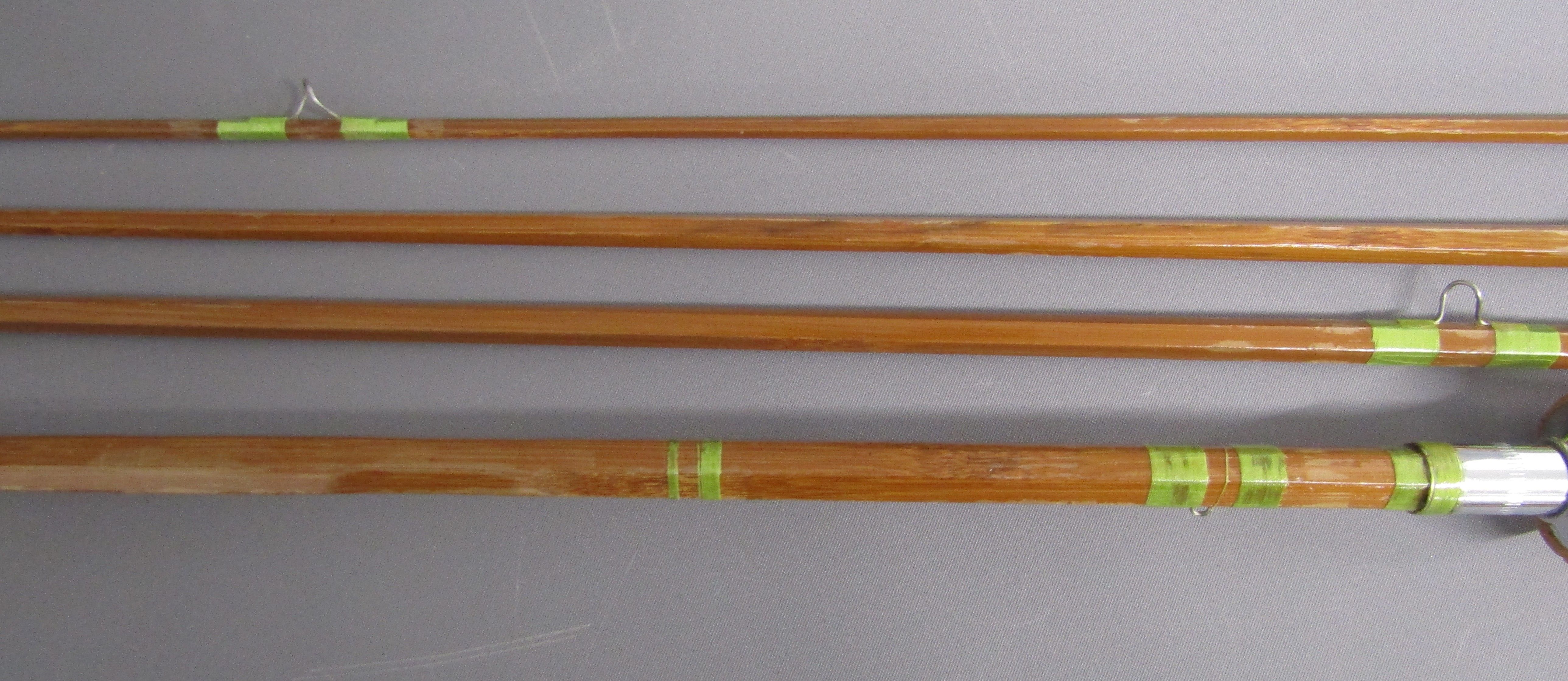 2 split cane fishing rods - 3 piece 8ft fly fishing rod with 2 tips & 4 piece 8ft fly fishing rod ' - Image 6 of 8