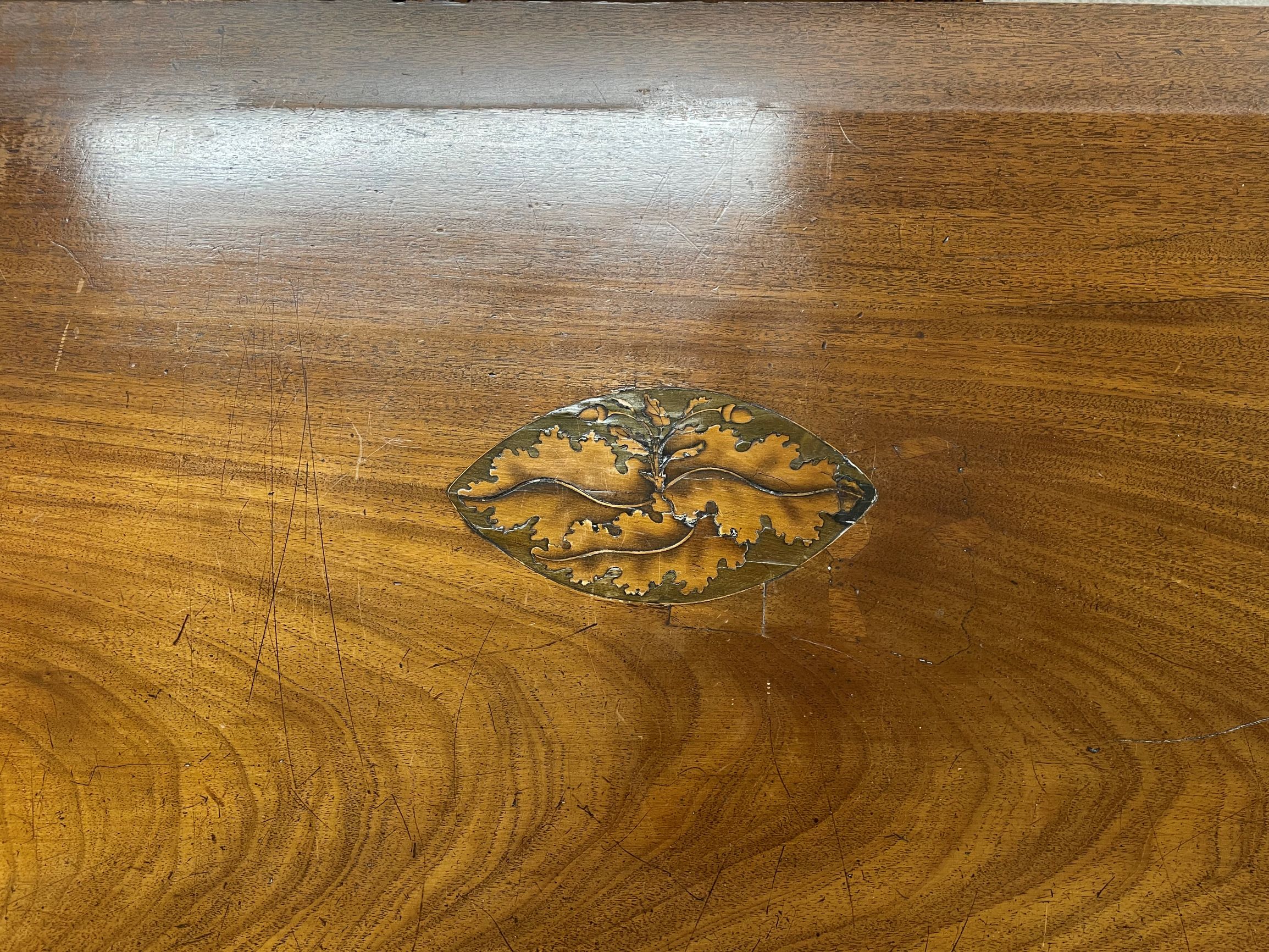 Georgian mahogany chest of drawers with ebony & walnut veneer on bracket feet Ht 100cm W 98cm D 55cm - Image 2 of 3
