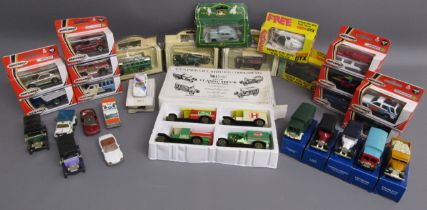 Die cast cars, some boxed, includes Matchbox, Days gone by etc