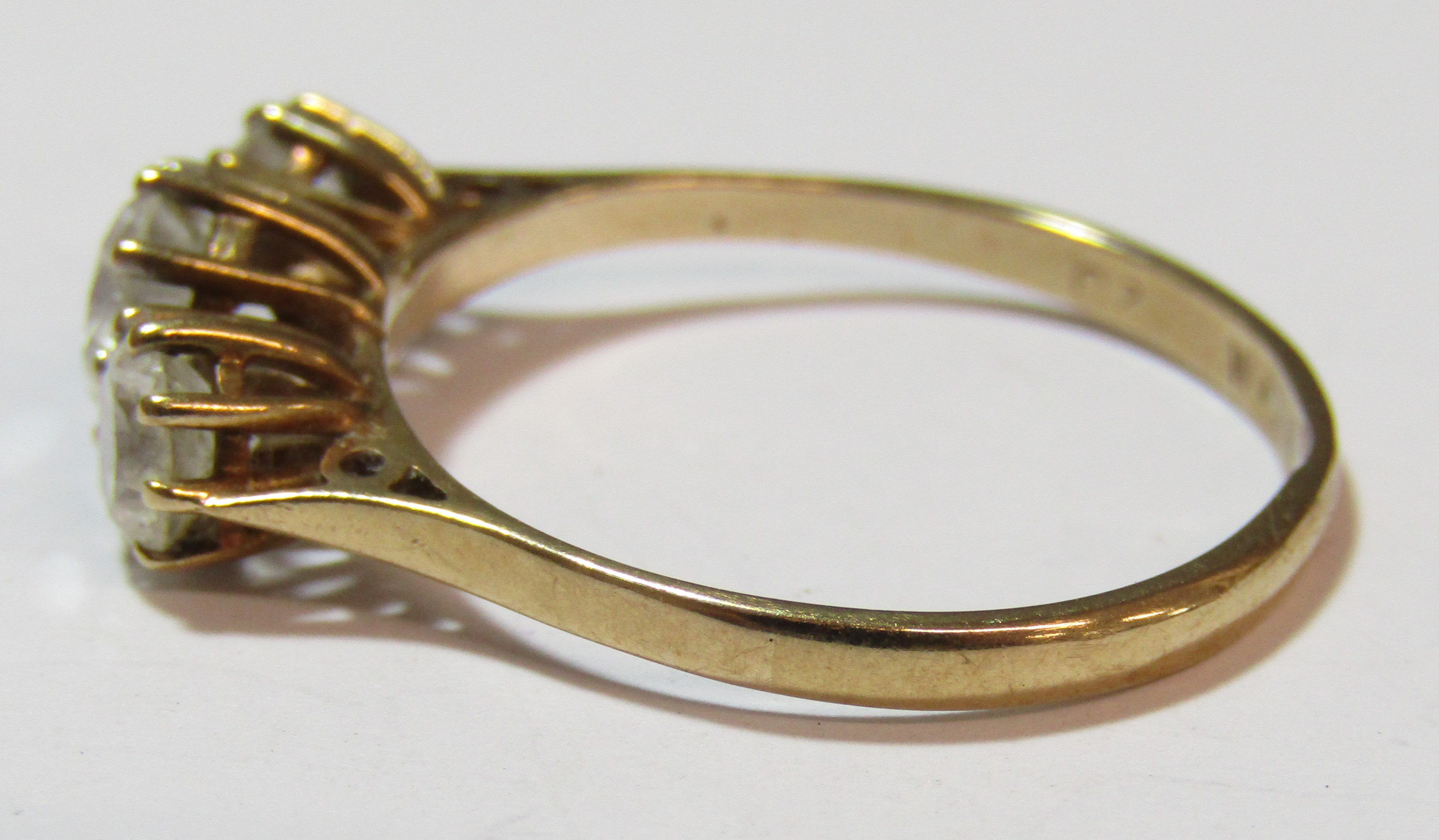3 rings - 9ct gold signet ring engraved 'EDH' ((broken), ring size Q 2.3g - tested as 9ct with cubic - Image 7 of 14