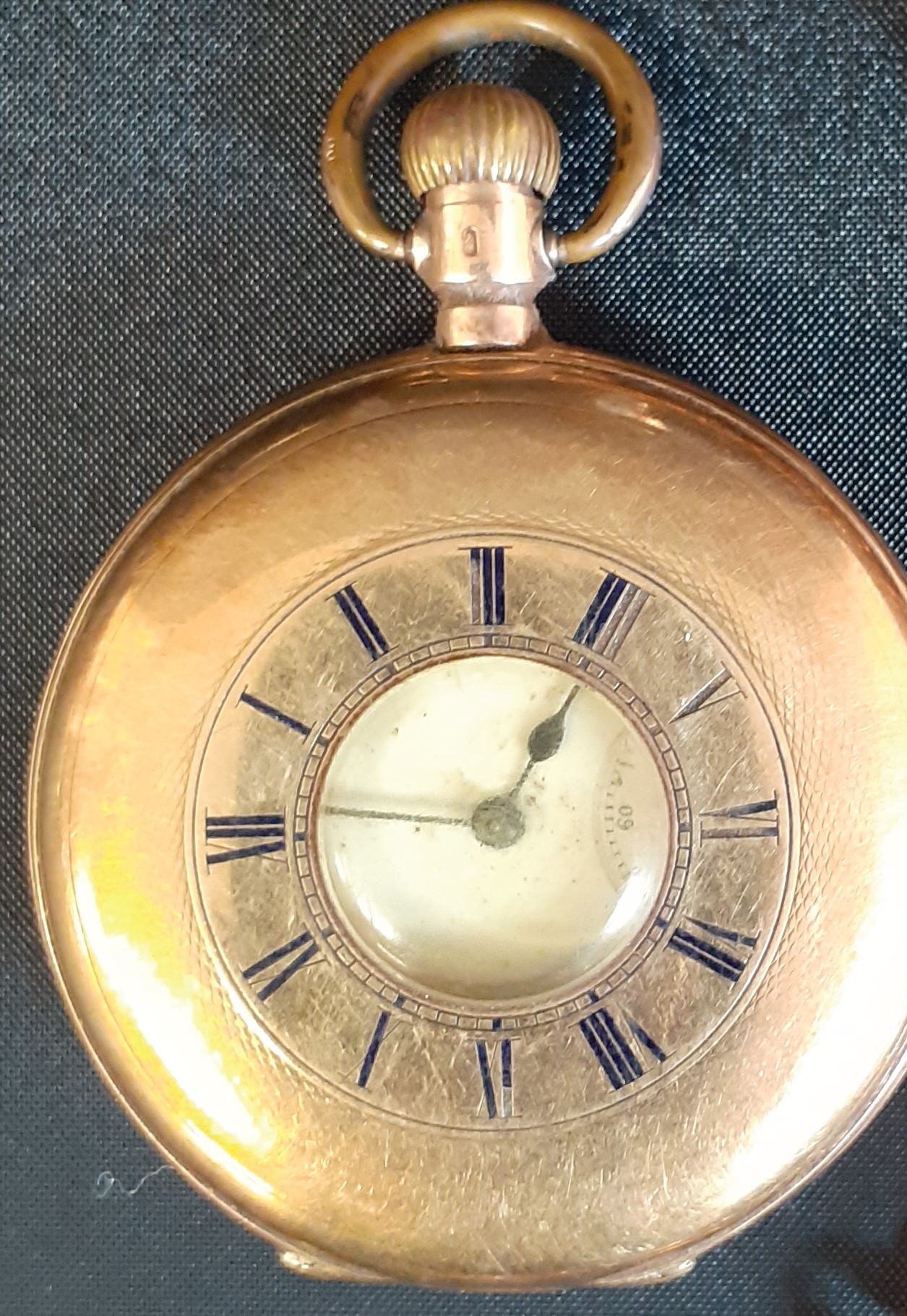 Gold plated half hunter pocket watch