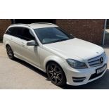 2013 Mercedes C250 AMG Sport CDI Blue-CY A  2.1L diesel estate car in white with red leather