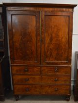 Victorian mahogany linen press 210cm H x 129cm W