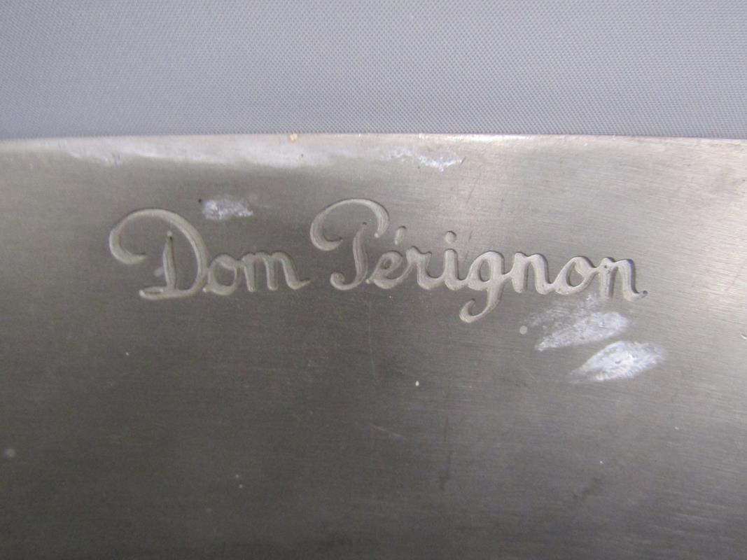 M Szekely Dom Perignon pewter wine cooler and silver plate tray - approx. 43.5cm dia - Image 8 of 14