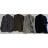 4 men's suits - Guards 2 piece, Sidi by GFT 2 piece, Pure Wool 3 piece and Hepworths 3 piece