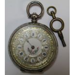 Ladies silver cased fob watch (works intermittently)