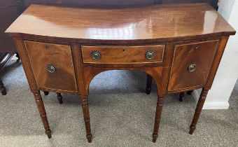 Regency bow fronted mahogany sideboard W 122cm D 56cm Ht 89cm