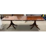 Superior quality solid mahogany reproduction Georgian dining table on twin pedestals with 2 leaves