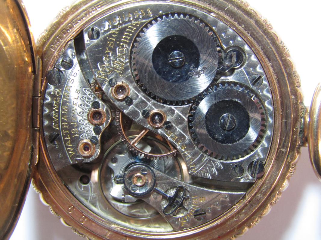 Waltham Riverside Maximus 19 jewels pocket watch, 3.5cm diam, - Image 6 of 7