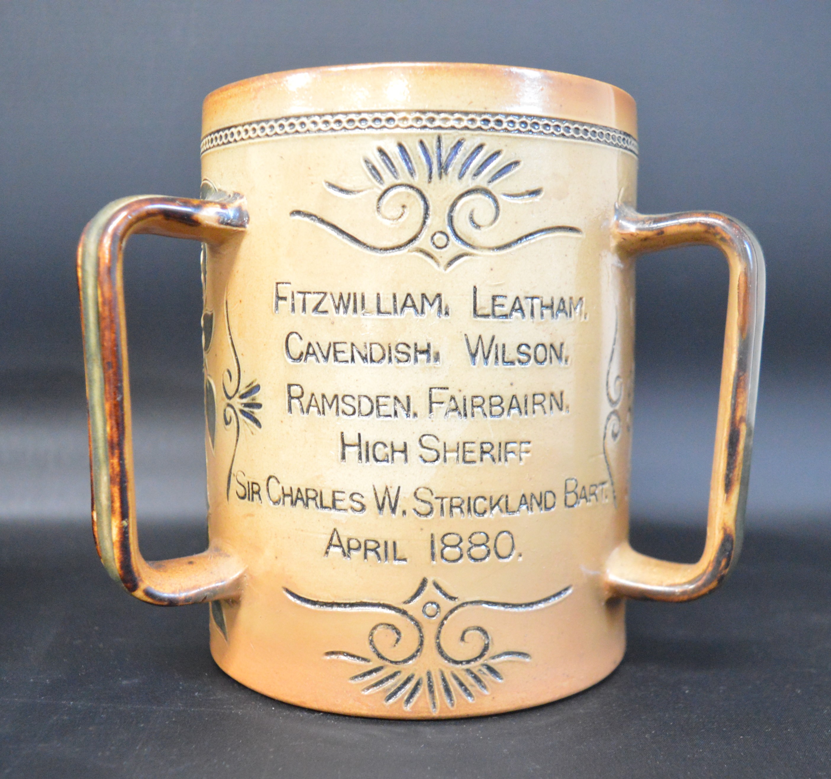 Doulton Lambeth tyg "In Commemoration of the General Election of 1880, when for the first time in - Image 2 of 12