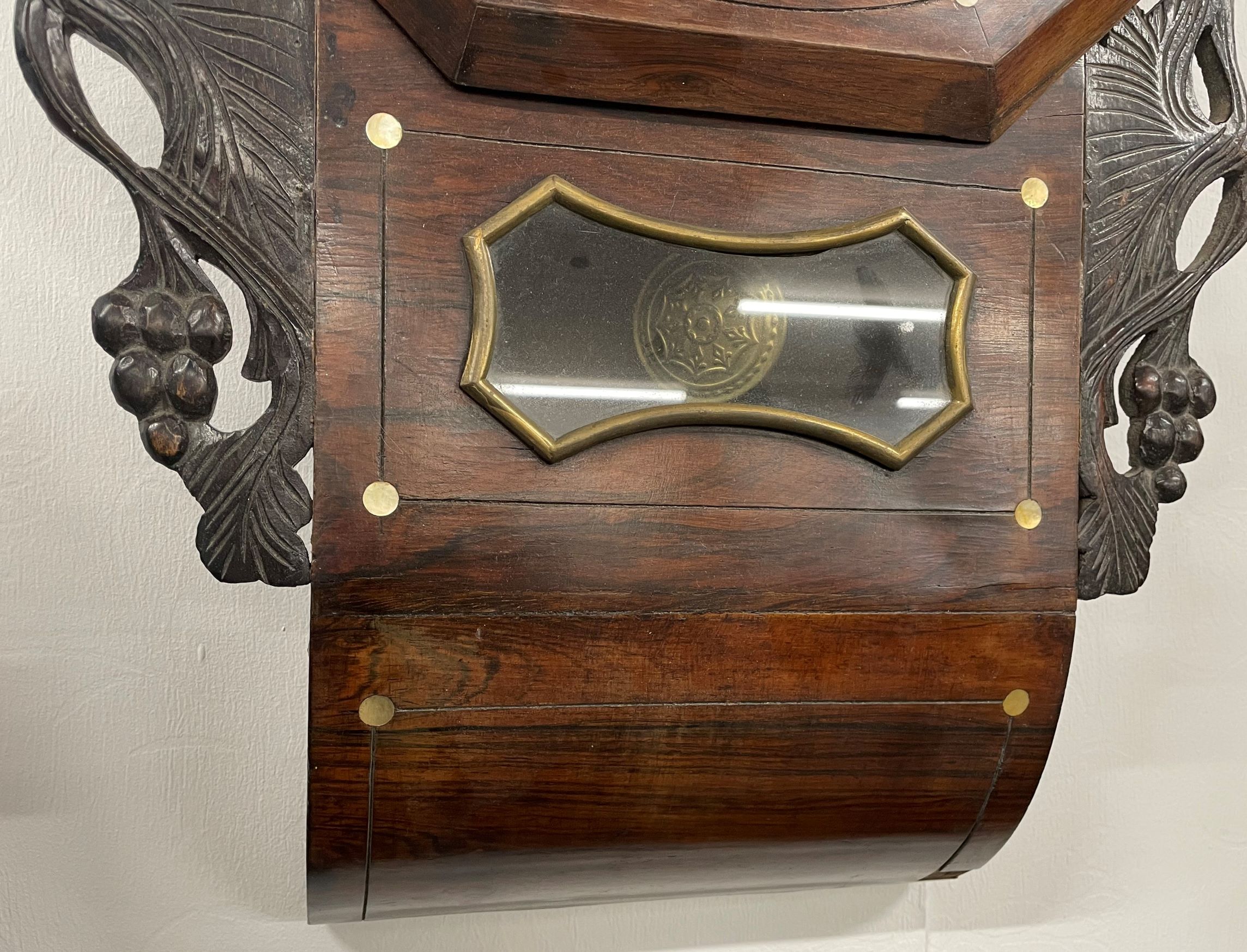 19th century American drop dial wall clock L 65cm W 41cm - Image 2 of 2