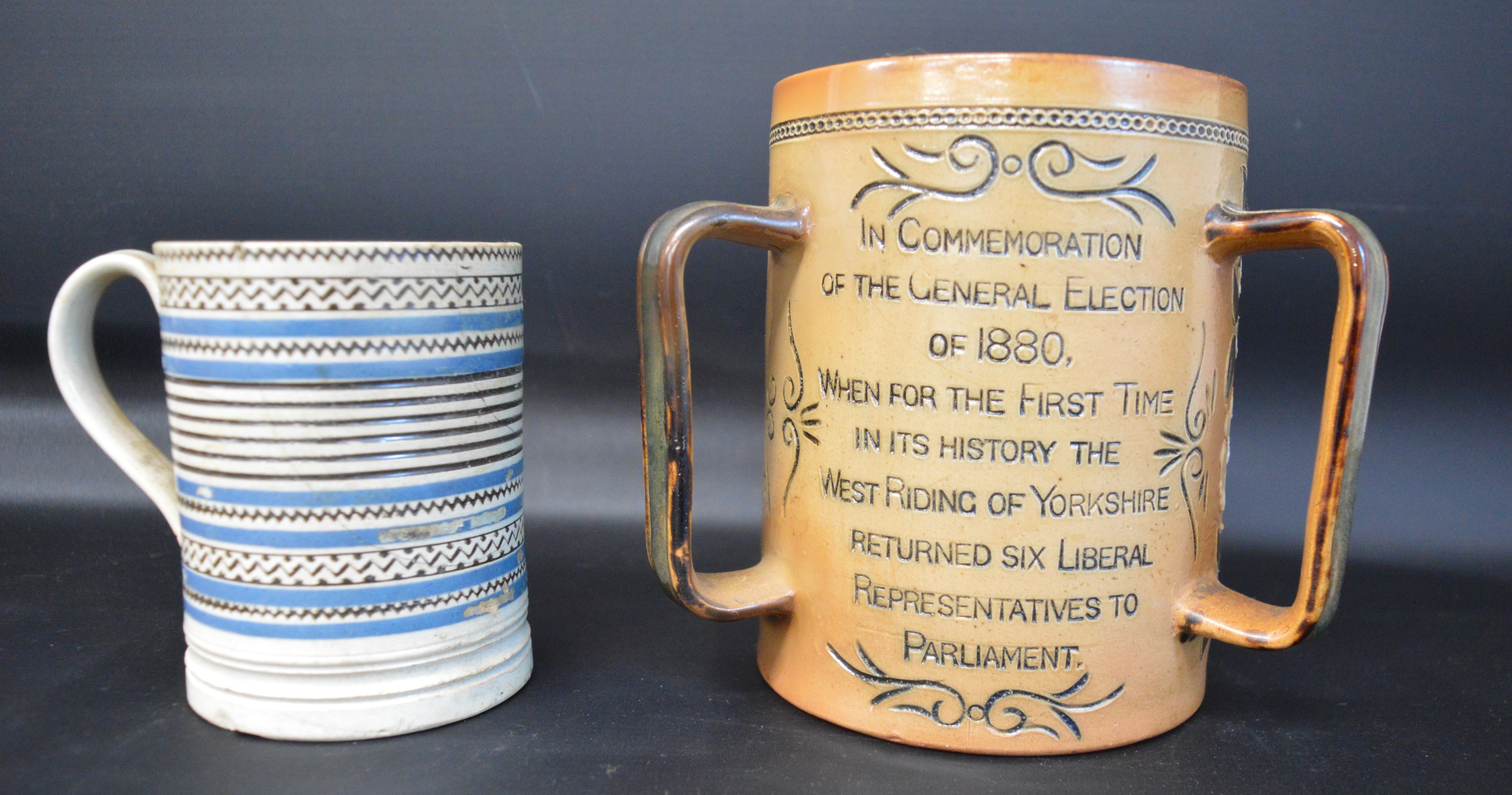 Doulton Lambeth tyg "In Commemoration of the General Election of 1880, when for the first time in