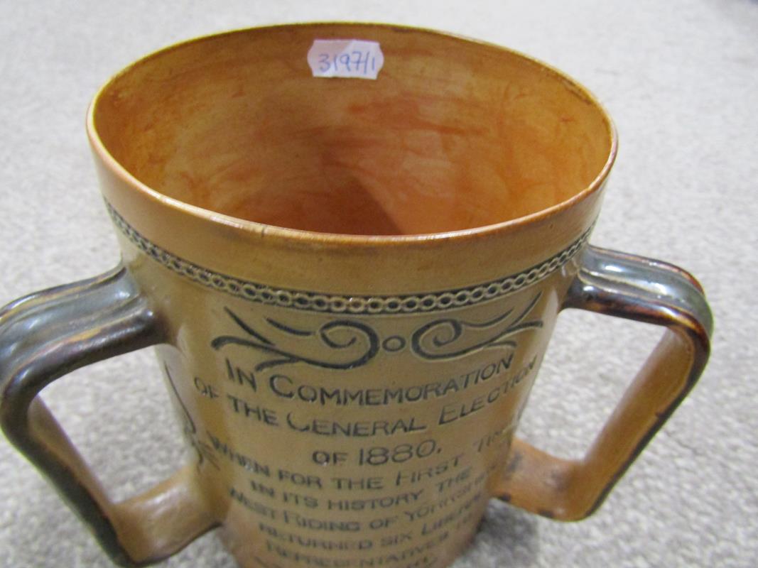 Doulton Lambeth tyg "In Commemoration of the General Election of 1880, when for the first time in - Image 11 of 12