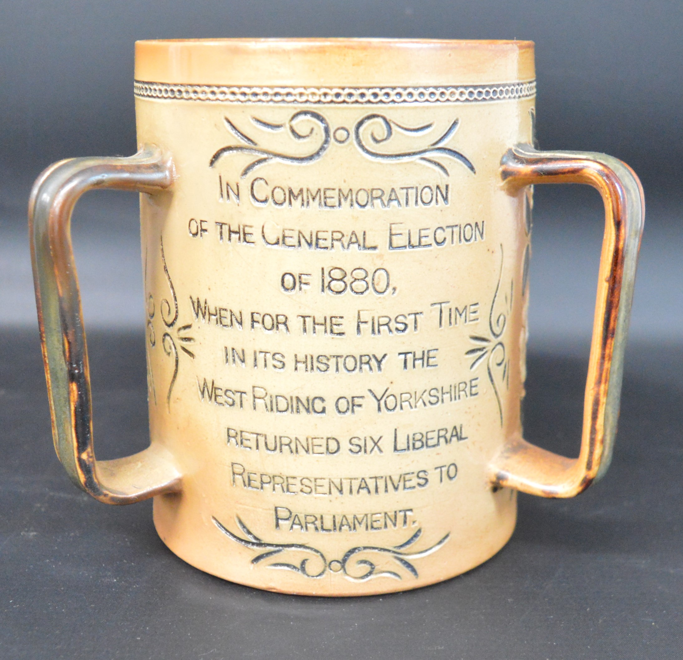Doulton Lambeth tyg "In Commemoration of the General Election of 1880, when for the first time in - Image 5 of 12