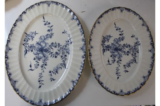 5 blue and white meat plates and 1 bowl (largest plate 52cm) and three wash bowls (largest bowl - Image 5 of 9