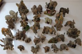 Large quantity of Tuskers elephant figures ( 29 in total ) including Harold and Hector, Mark and