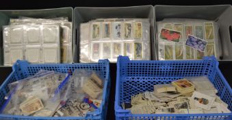 3 boxes of trade cards in sleeves including Sporting Celebrities, Dogs & Beauties etc & two trays of