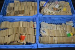 Four trays of cigarette cards including military & cricketers