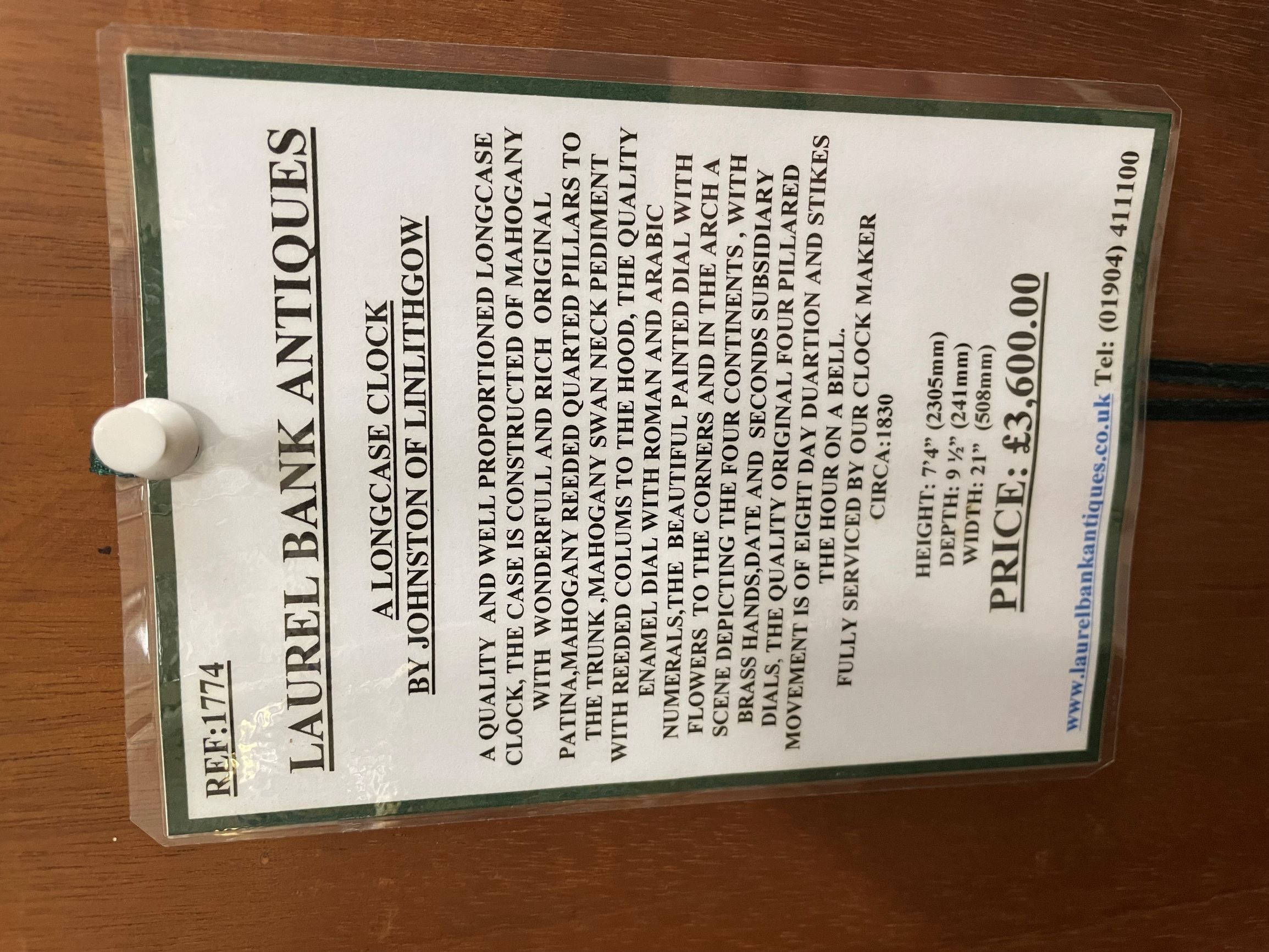 Early 19th century longcase clock by James Johnson of Linlithgow with 8 day movement in a flame - Image 7 of 8