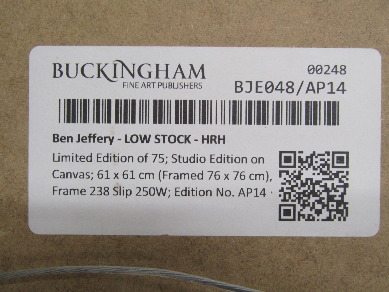 Ben Jeffery 'HRH' limited edition 14/75 studio edition giclee print - hand finished with palladium - Image 6 of 6