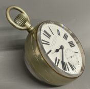 Later 19th/early 20th century desk ball clock by A Barrett & sons Piccadilly London. Diameter 6.5cm