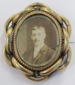 Pinchbeck double sided revolving brooch - one side loose - approx. 6.5cm x 6cm