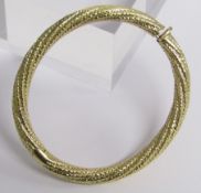18ct gold Italian rope design bangle - total weight 27.2g