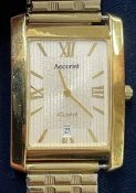 9ct gold Gents Accurist wristwatch