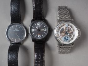 A gentleman's Theorema skeleton wristwatch, a gentleman's Citizen watch and a Daniel Wellington