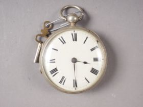 An early 19th century silver cased pocket watch