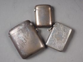 Three silver Vesta cases, 3.4oz troy approx