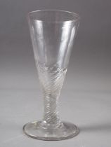 A late 18th century Wrythen glass dwarf ale, 5 1/4" high